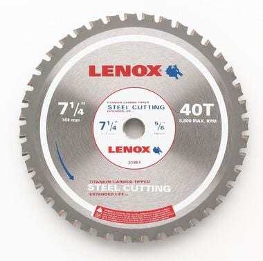 Lenox 7-1/4 In. 40 TPI Carbide F/Ferrous Saw Blade