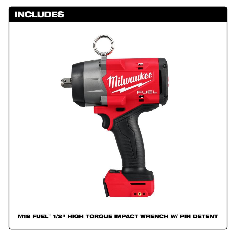 Milwaukee M18 FUEL 1/2in High Torque Impact Wrench with Pin Detent (Bare Tool), large image number 2