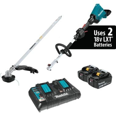 Makita 18V X2 (36V) LXT Lithium-Ion Brushless Cordless Couple Shaft Power Head Kit with String Trimmer Attachment (5.0Ah), large image number 0
