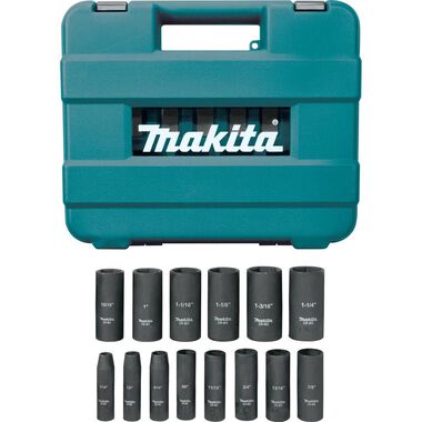 Makita 14pc. 1/2in. 6-Point Fractional Deep Impact Socket Set, large image number 4