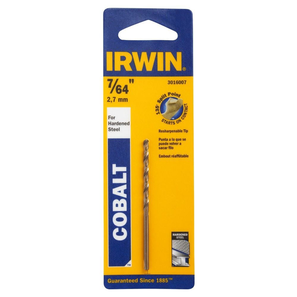 Irwin 7/64 in X 2-5/8 in Drill Bit Cobalt Alloy Steel Straight Shank, Jobber-Length, large image number 6