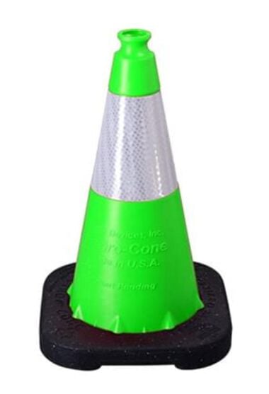 Vizcon 18 In. Enviro-Cone 3lb. with 6 In. reflective collar - Lime Green, large image number 0