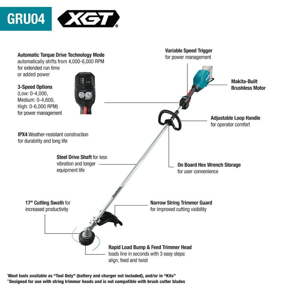 Makita 40V max XGT 17in String Trimmer Kit, large image number 19
