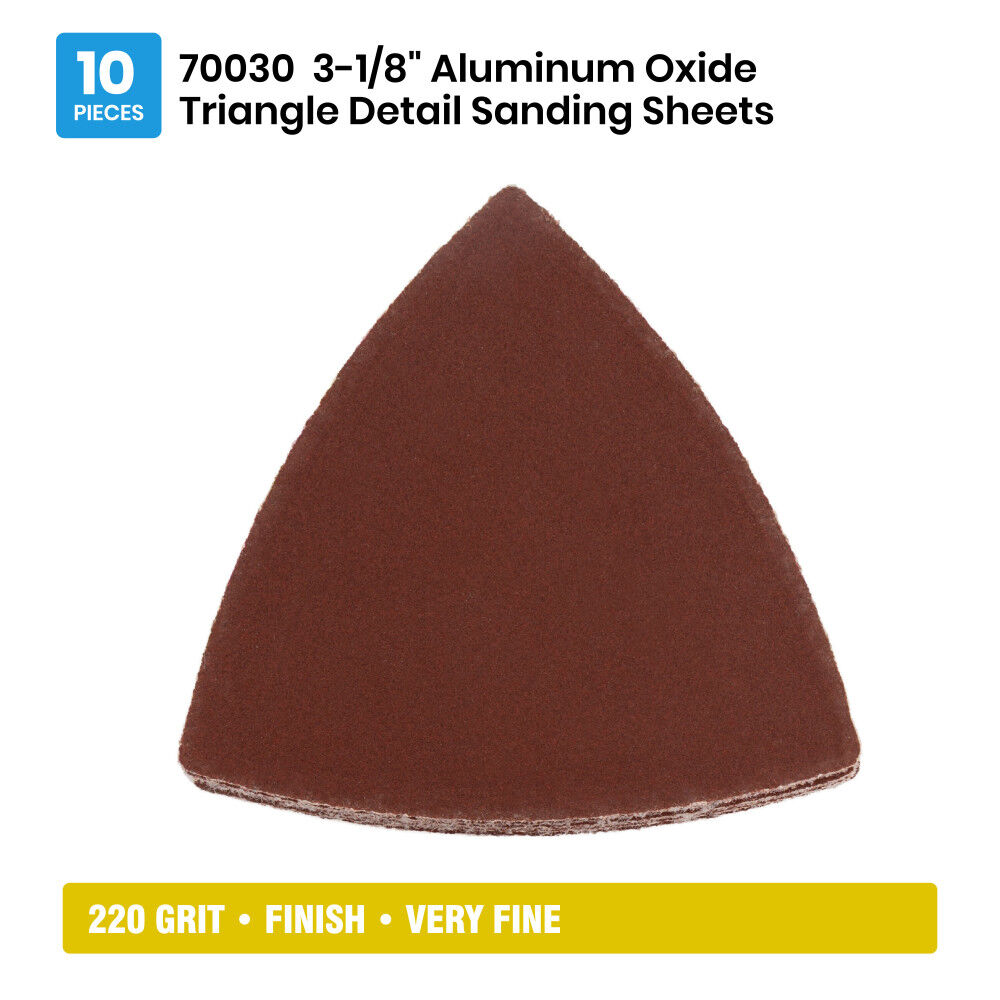 Spyder Detail Sander, 220 Grit Alum Oxide, Hook & Loop, 3-1/8 Inch Mouse, 10 Pieces, large image number 7