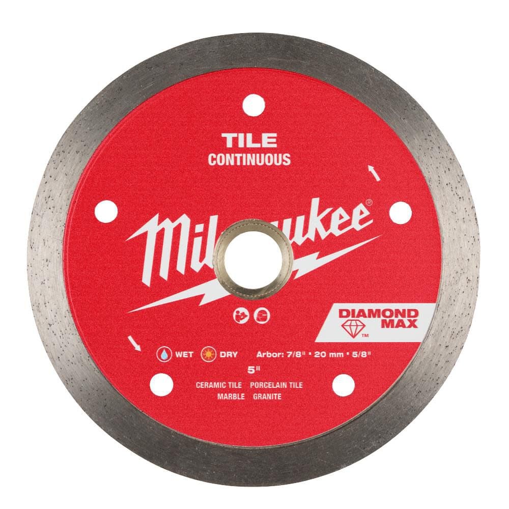 Milwaukee Diamond Max 5 Inch Continuous Rim Diamond Blade for Tile – 49-93-9205