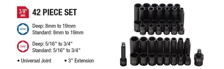 Sunex 3/8 Inch Drive 42-Piece Master Impact Socket Set, large image number 6