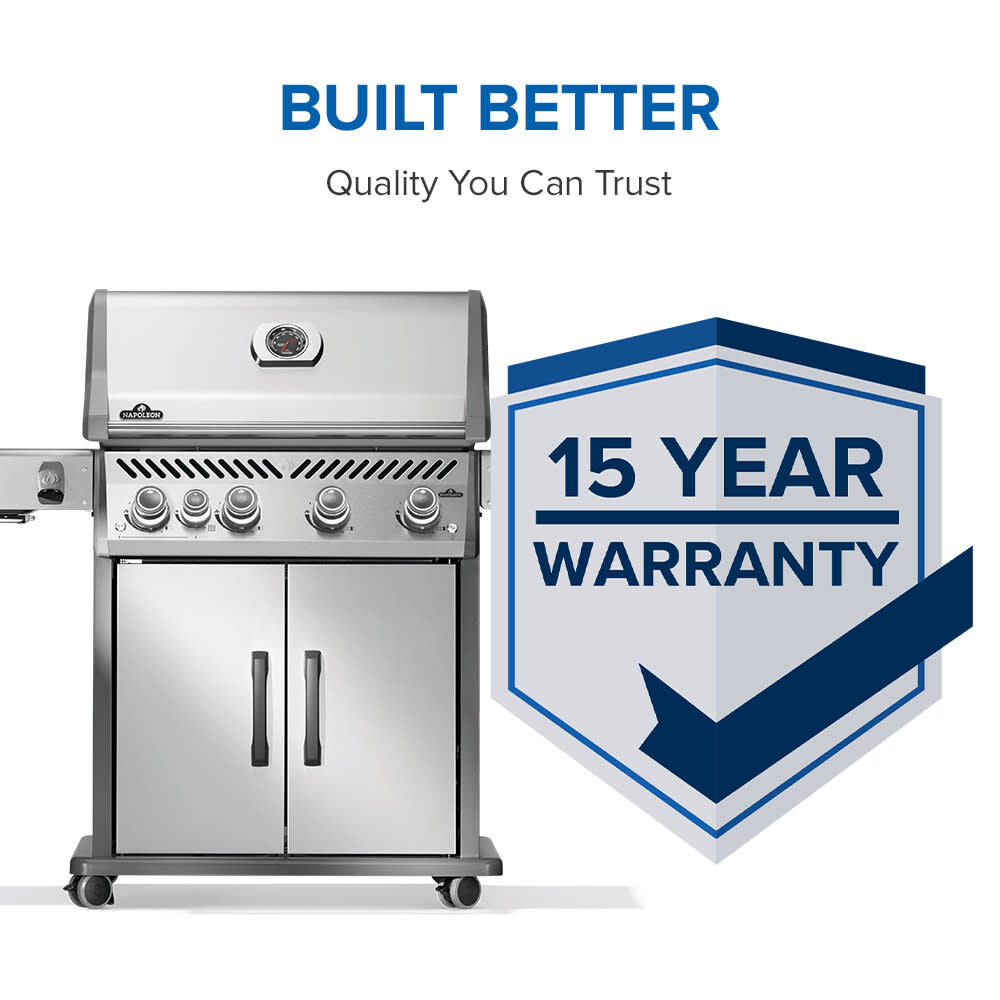 Napoleon Rogue PRO 525 SIB 62000 BTU Propane Gas Grill with Side Burner, Stainless Steel, large image number 4