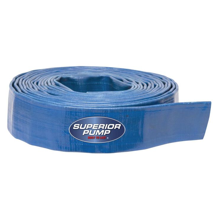 Superior Pump 25 Foot Lay Flat Discharge 1 1/2 Inch Hose Kit, large image number 1