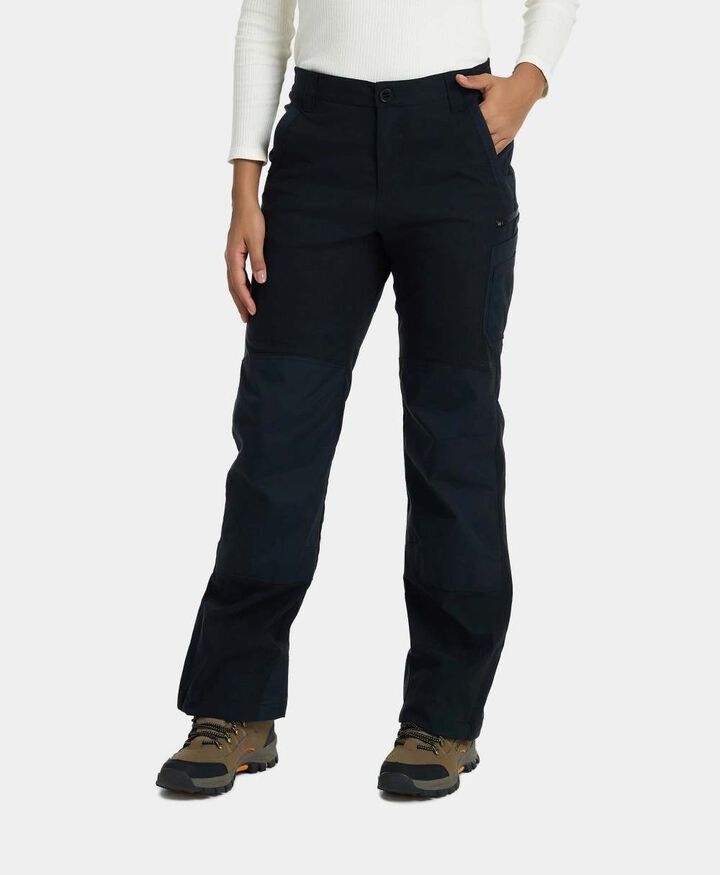 ORORO Women's 3-Zone Heated Utility Fleece Lined Pants Black 6 NC