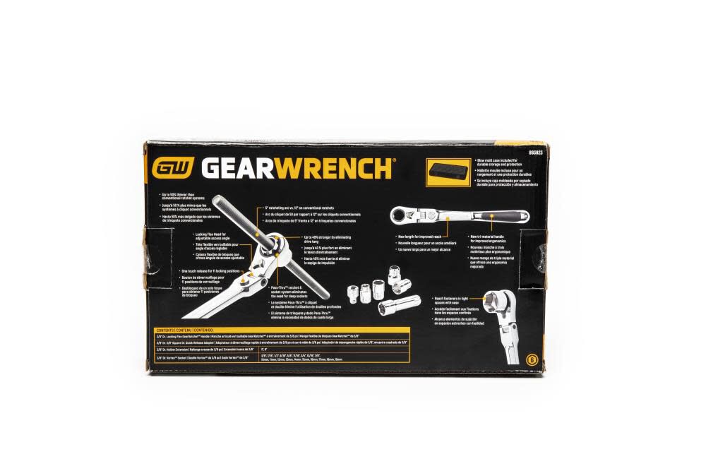 GEARWRENCH 23Pc PassThru 3/8 Drive SAE and MM Set 893823 Acme Tools