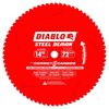 Diablo Tools 14 inch x 72 Tooth TCG Cermet II Steel Demon Medium Metal & Stainless Cutting 1800RPM Chop Saw Blade with 1 inch Arbor, small image number 1