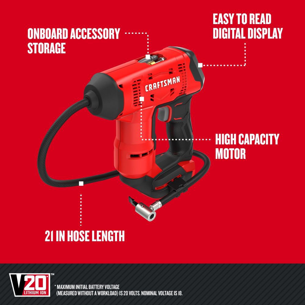 CRAFTSMAN V20 High Pressure Inflator (Bare Tool), large image number 7