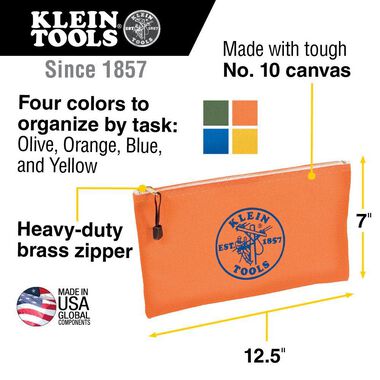 Klein Tools 4-Pack Canvas Zipper Bags, large image number 1