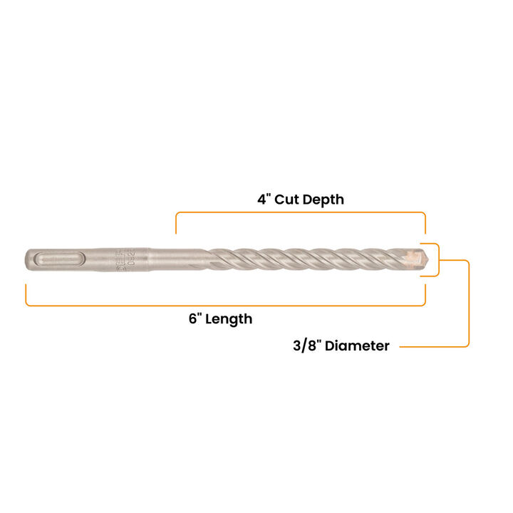 Spyder 3/8 Inch x 6 Inch SDS-Plus 4-Cutter Carbide-Tip Rotary Hammer Drill Bit, large image number 6