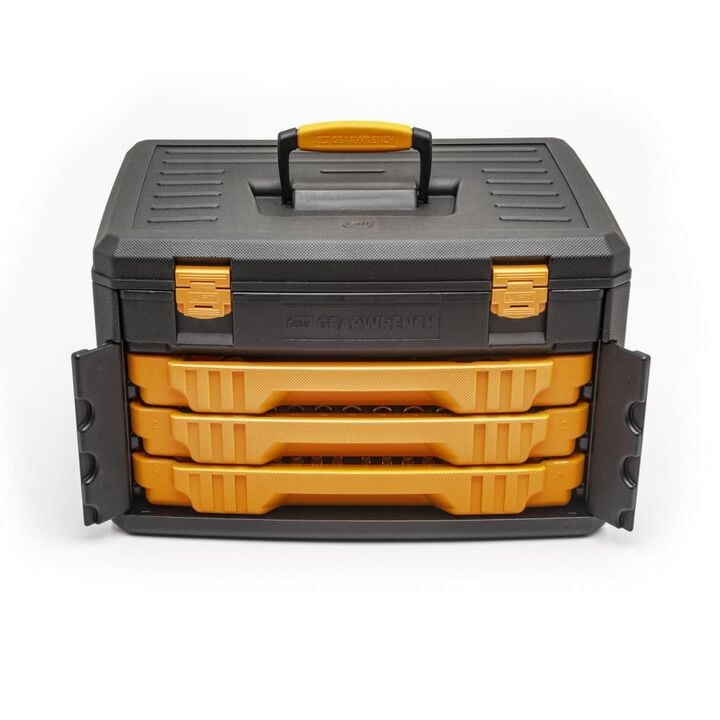GEARWRENCH 243 Pc. 12 Point Mechanics Tool Set in 3 Drawer Storage Box, large image number 4