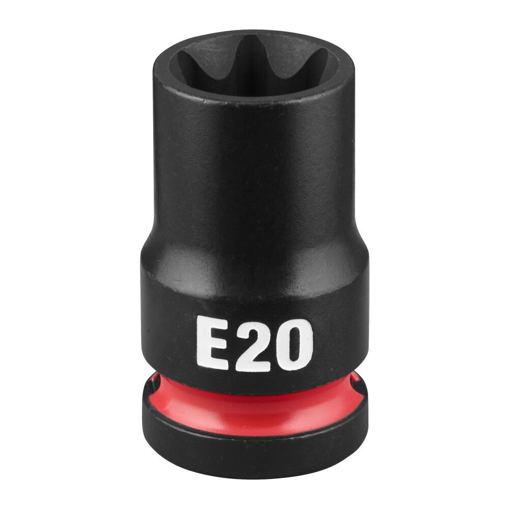 Milwaukee SHOCKWAVE Impact Duty 1/2 Inch Drive E-Torx E20 Bit Socket - 49-66-7388