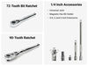Tekton 1/4 Inch Small Engine Repair Kit, Flex Head QR Ratchet, Case 50 Pieces, small image number 4