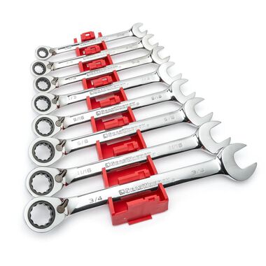 GEARWRENCH 8 Piece 12 Point Reversible Ratcheting Combination Wrench Set SAE, large image number 1