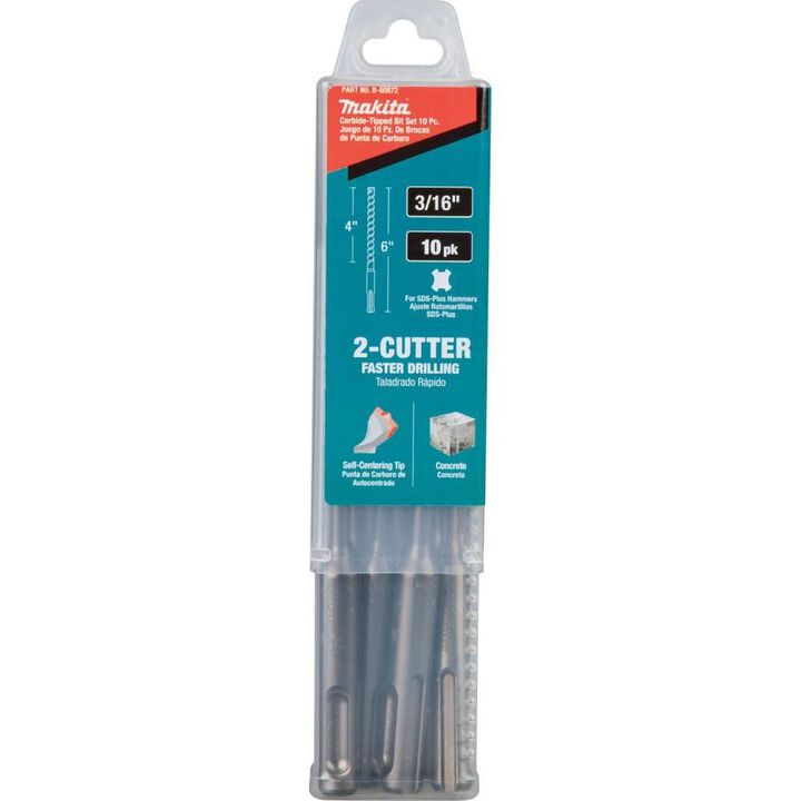 Makita 3/16in x 6in SDS-Plus Bit, 2-Cutter, 10pk, large image number 10