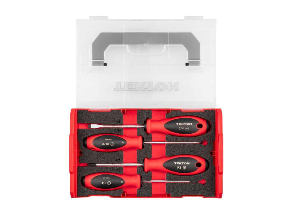 Tekton Phillips and Slotted Screwdriver Set, Stacking #1-#2, 3/16-1/4, 4 Pieces, large image number 1