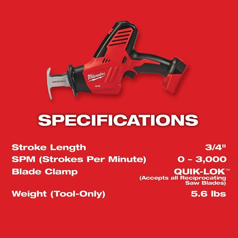 Milwaukee M18 HACKZALL Reciprocating Saw (Bare Tool), large image number 3
