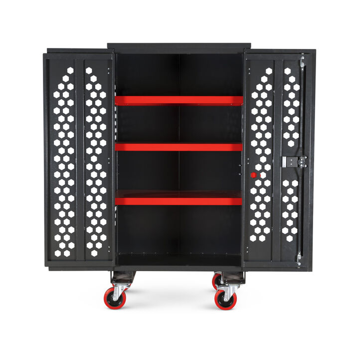 Armorgard FittingStor Cabinet, 42.1 x 29.8 x 74.2in, Black, large image number 1