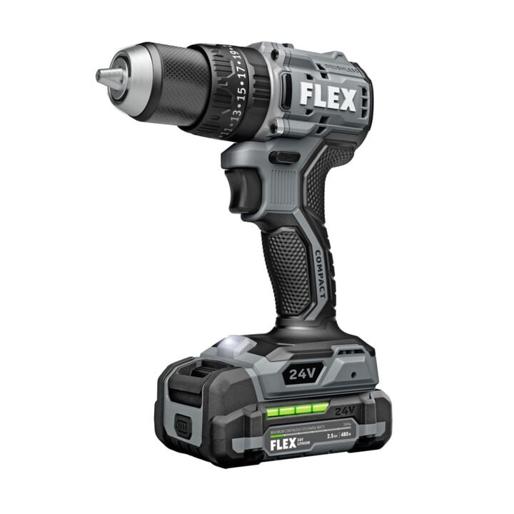 FLEX 24V Cordless 1/2 Inch 2 Speed Compact Hammer Drill Kit, large image number 3