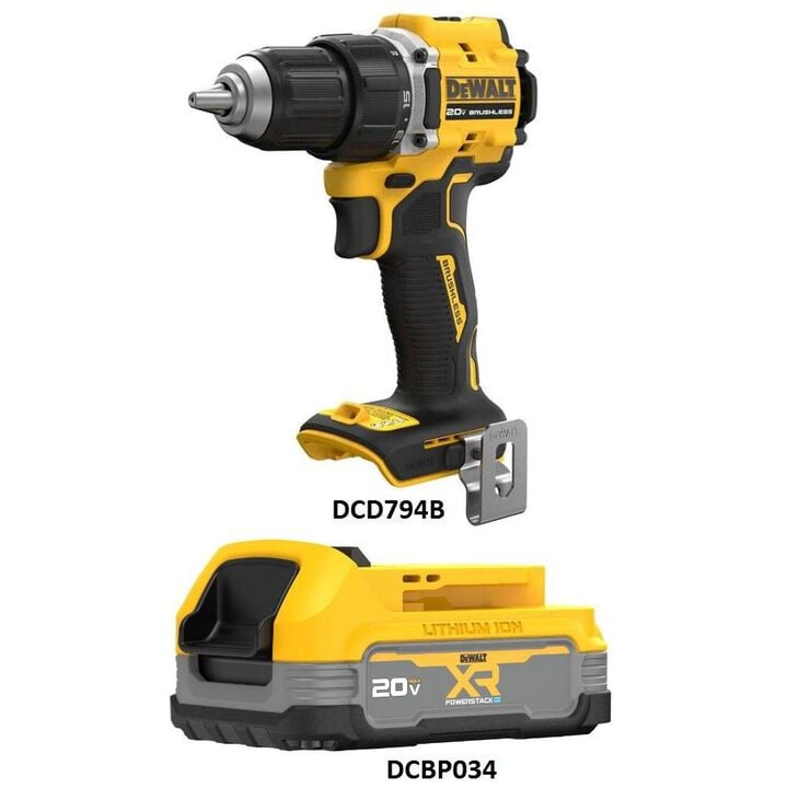 DEWALT ATOMIC 20V MAX Drill Driver & 20V MAX XR POWERSTACK Compact 1.7Ah Battery Bundle, large image number 1