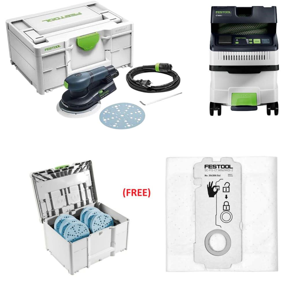 Festool ETS EC 150 Sander & CT MIDI I Bundle - 576326-578512