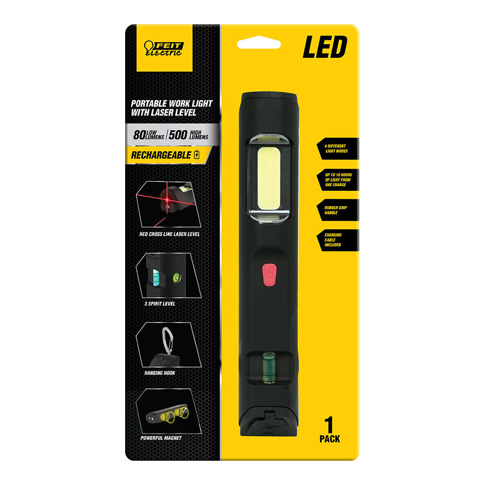 Feit Electric Rechargeable Handheld LED Worklight W/ Laser Level, large image number 2