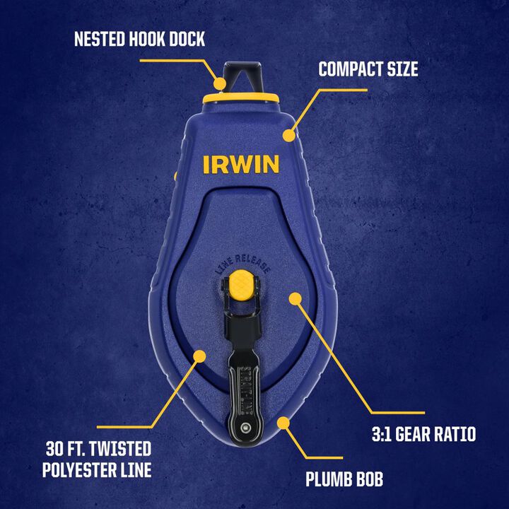 Irwin STRAIT-LINE Compact 30 Ft Chalk Reel, large image number 1