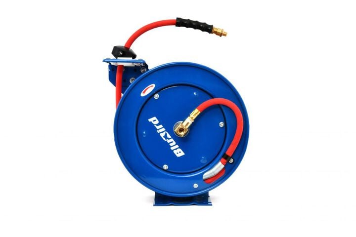 BluBird 3/8 Inch X 50 Ft. Patriot Pro Rubber Air Hose Reel Assembly, large image number 2
