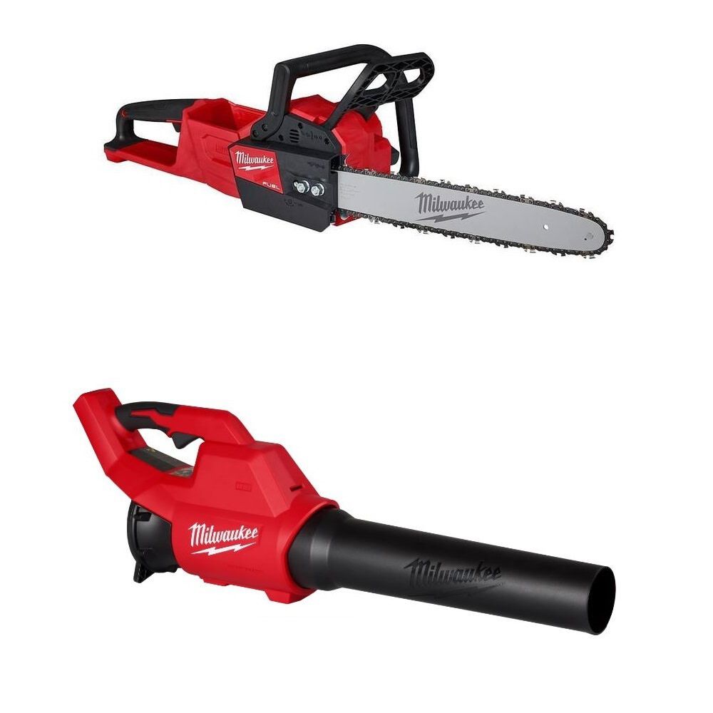 Milwaukee M18 450 CFM Handheld Blower and M18 Fuel 16 Inch Chainsaw Bundle, large image number 1