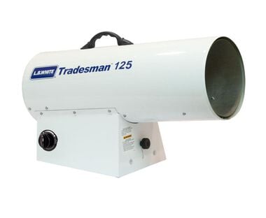LB White Tradesman Forced Air Open Flame LP 125K BTU heater