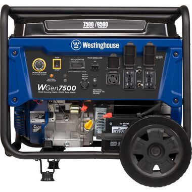 Westinghouse Outdoor Power 7500-Watt Portable Gas Powered Generator with Digital Data Center and Remote Start, large image number 5