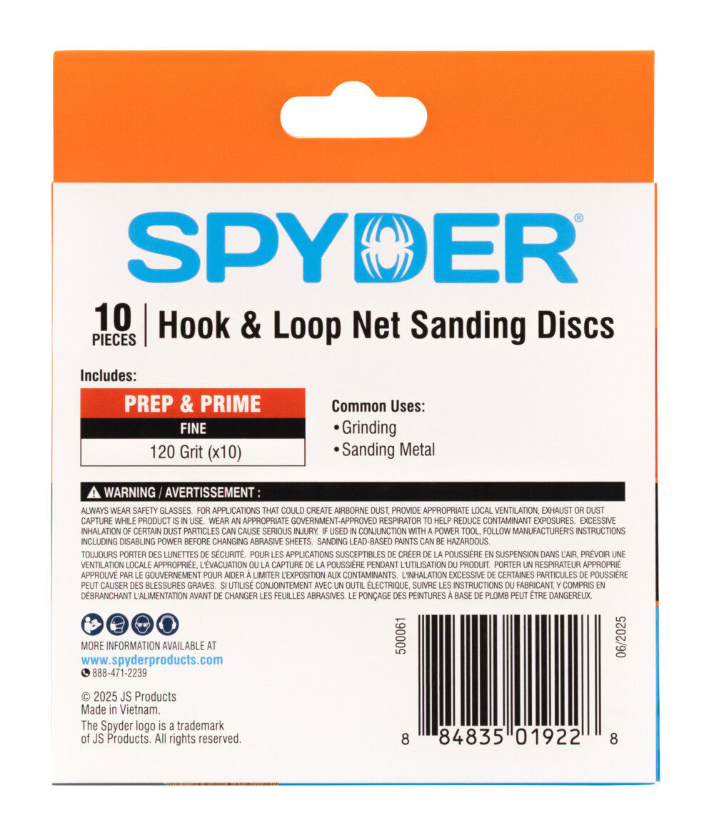 Spyder 120 Grit Ceramic Sanding Discs, Ceramic Net, 5 Inch Hook & Loop 10 Pieces, large image number 6