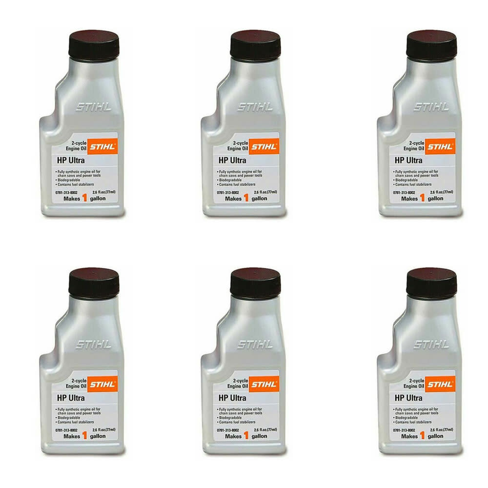 Stihl HP Ultra Fully Synthetic 2-Cycle Engine Oil 50:1 1 Gal Mix 2.6 oz 6 Pack, large image number 1