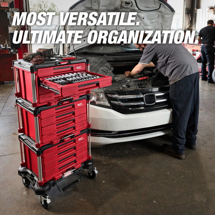 Milwaukee Hand Tool Set with PACKOUT 4 Drawer Tool Box, 64 Pieces, large image number 2