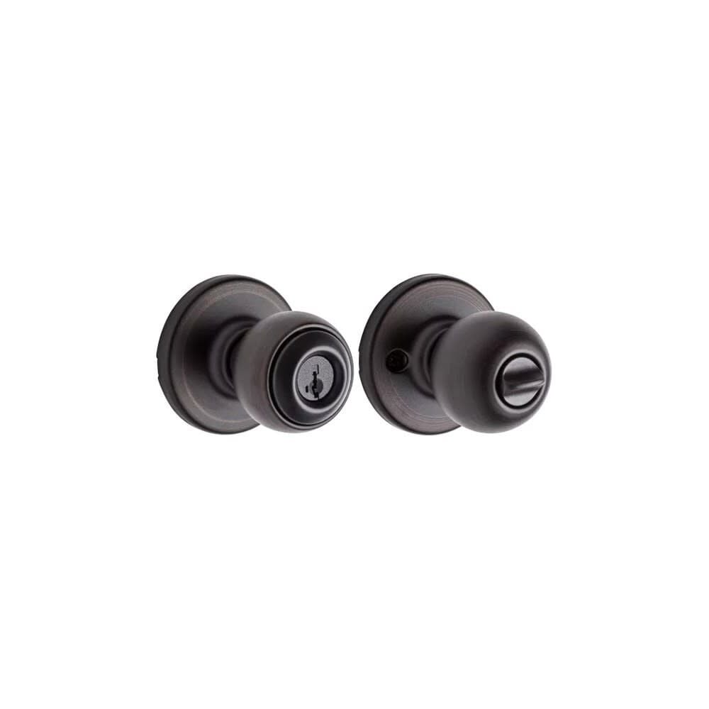 Kwikset Venetian Bronze Security Keyed Entry Exterior Polo Lockset Knob – 94002-822