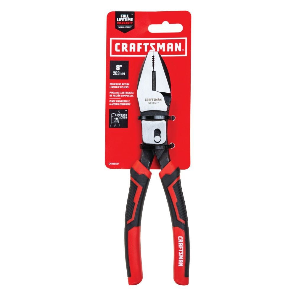 CRAFTSMAN 8 Inch. Compound Action Lineman's Pliers, large image number 5