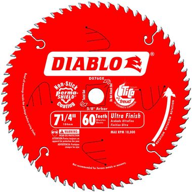 Diablo Tools 7-1/4 in. x 60 Tooth Ultra Finish Saw Blade, large image number 0