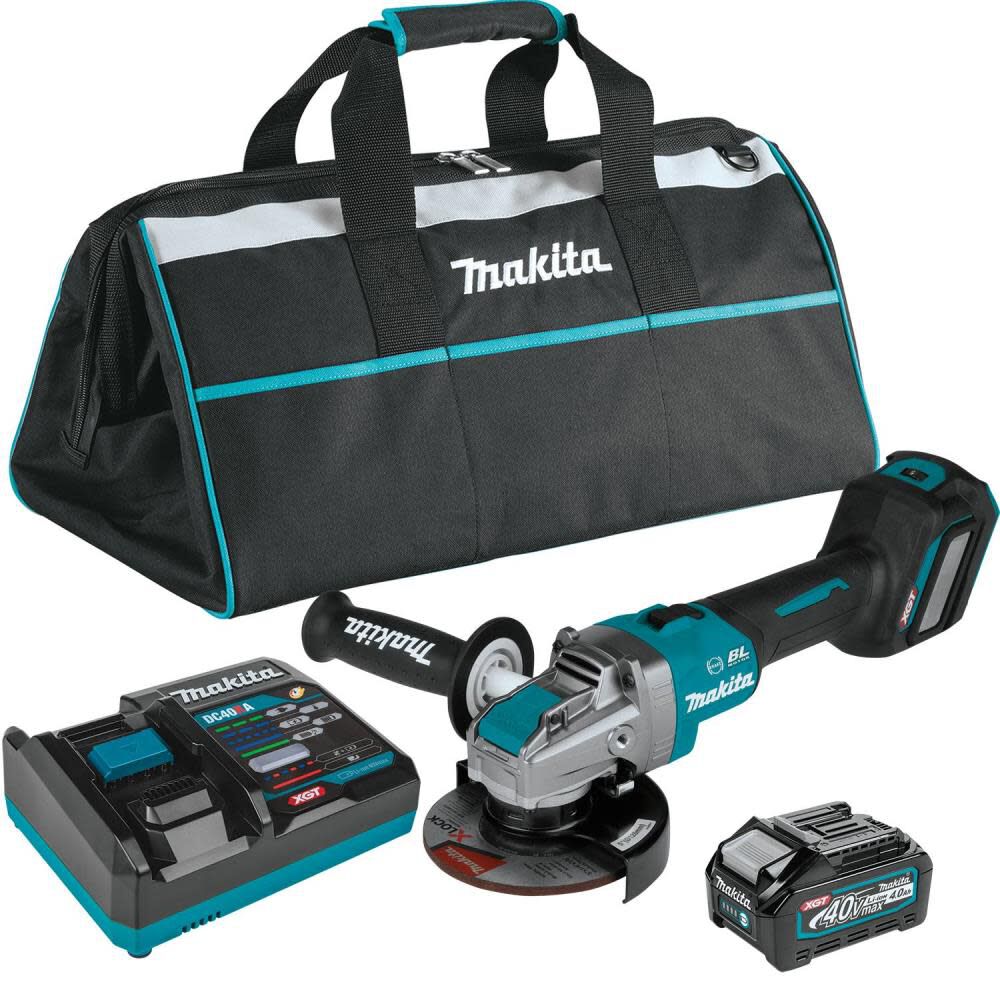 まや Makita 40V max XGT 5in Angle Grinder Kit with Electric Brake