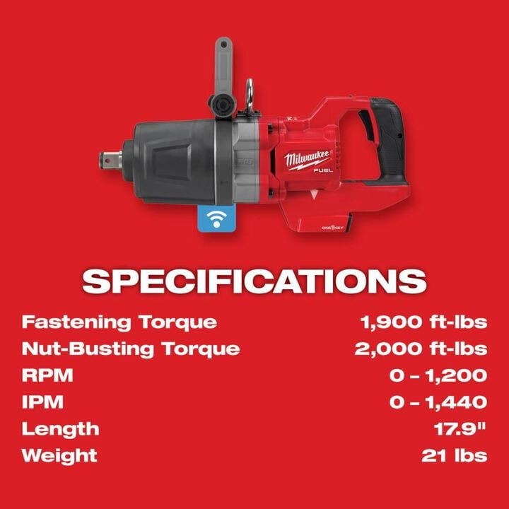 Milwaukee M18 FUEL 1inch D Handle High Torque Impact Wrench ONE KEY (Bare Tool), large image number 7