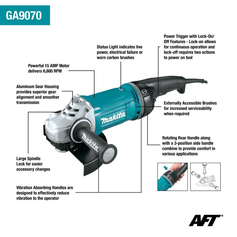Makita 9 inch shop angle grinder 240v