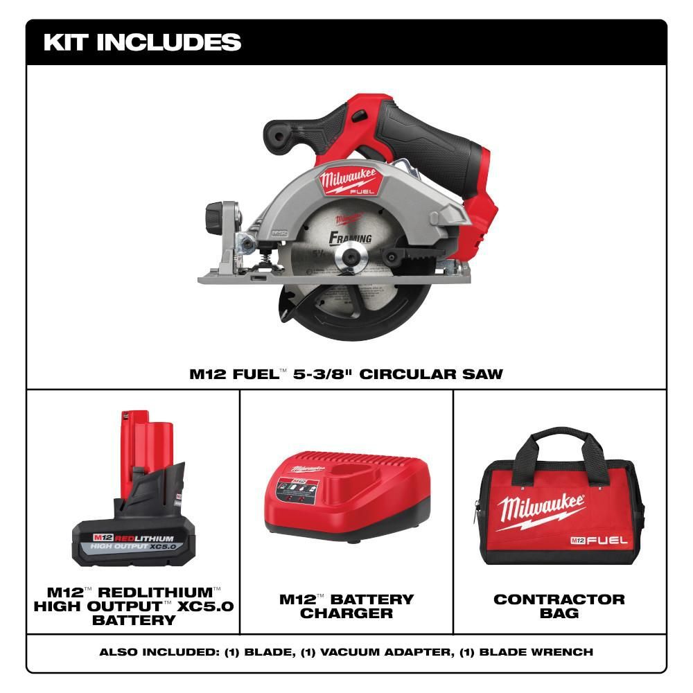 Milwaukee M12 FUEL 5-3/8 Inch Circular Saw Kit, large image number 2