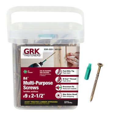 GRK Fasteners R4 Screw Pro-Pak 9 x 2in1/2