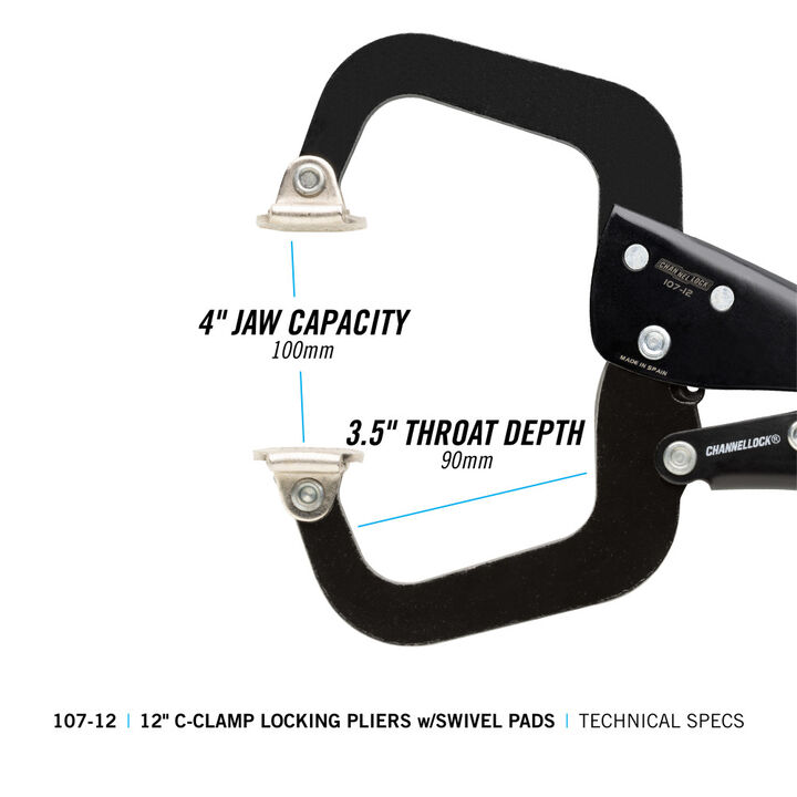 Channellock 12" C-Clamp Locking Pliers, large image number 16