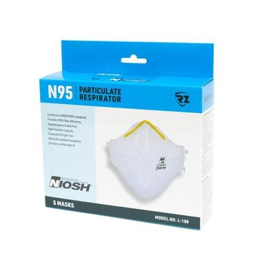 RZ Mask N95 Respirator Mask Folding Disposable 5pk