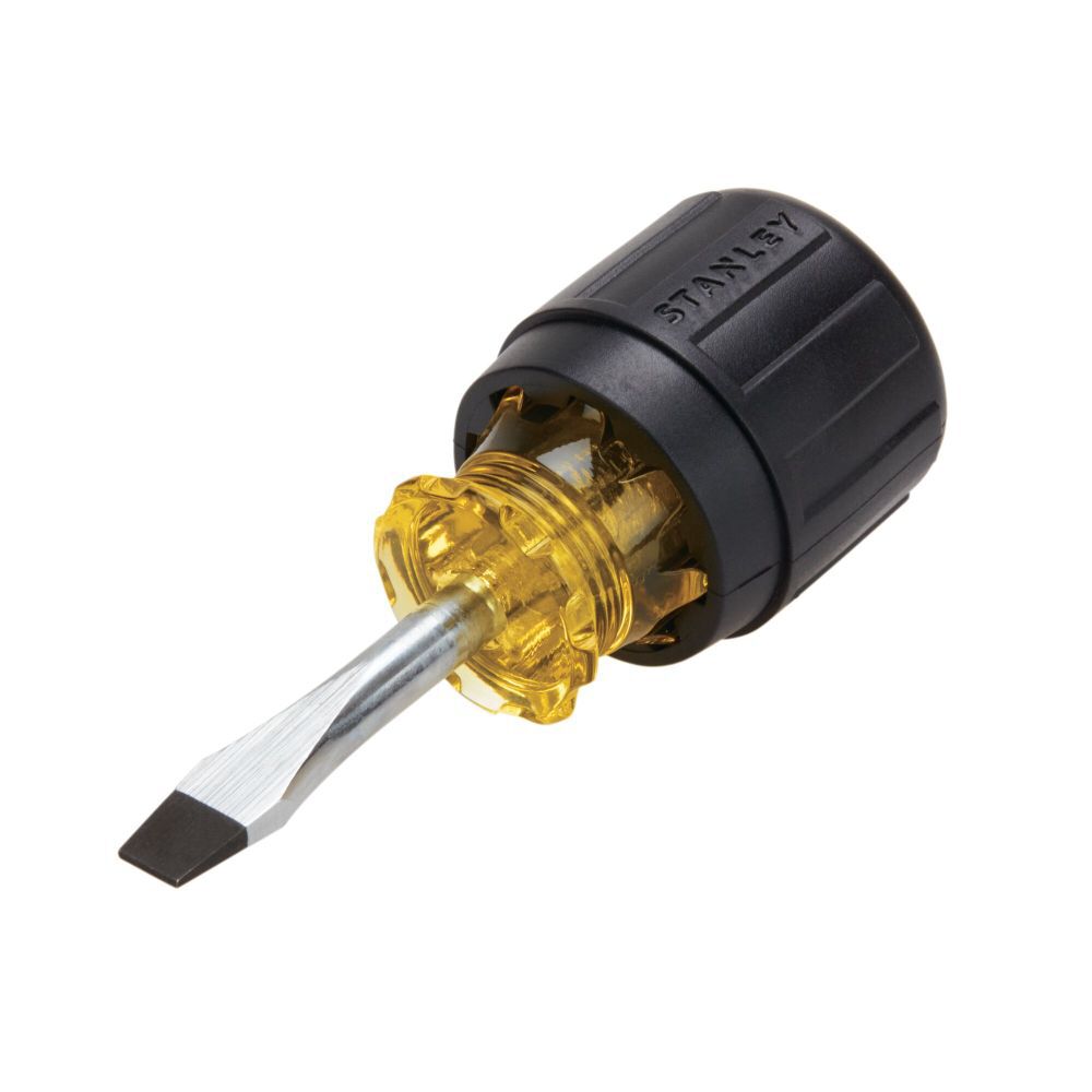 Stanley Vinyl Grip Standard Slotted Tip Stubby Screwdriver 1/4 in x 1-1/2 in, large image number 5