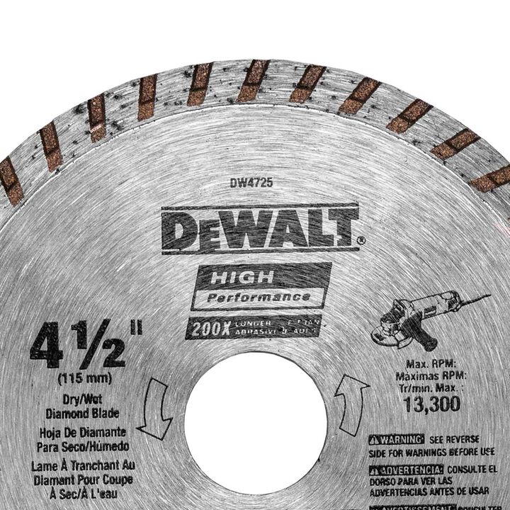 DEWALT HP4 1/2 Inch Turbo Rim Diamond Blade for Stone and Masonry, large image number 5